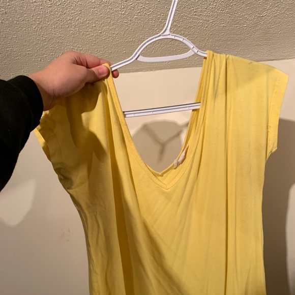 Tops - Light yellow low cut t-shirt